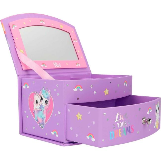 Cutie pentru bijuterii Ylvi Unicorn, cu Oglinzi si Capac Rabatabil Depesche PT12403 BBJPT12403_Mov