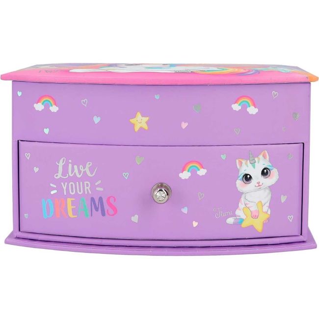 Cutie pentru bijuterii Ylvi Unicorn, cu Oglinzi si Capac Rabatabil Depesche PT12403 BBJPT12403_Mov
