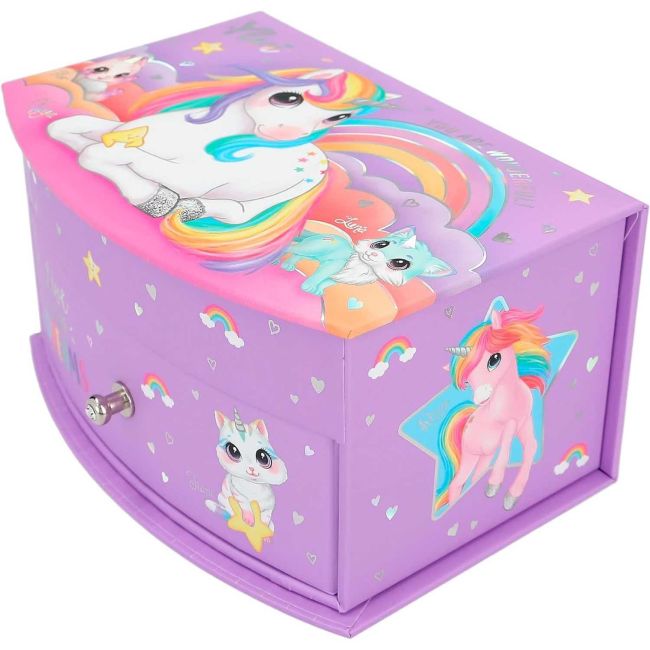 Cutie pentru bijuterii Ylvi Unicorn, cu Oglinzi si Capac Rabatabil Depesche PT12403 BBJPT12403_Mov