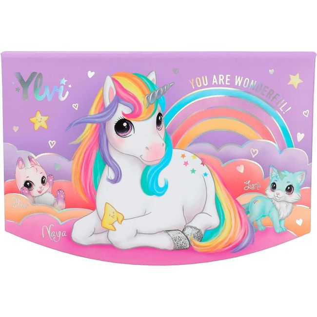 Cutie pentru bijuterii Ylvi Unicorn, cu Oglinzi si Capac Rabatabil Depesche PT12403 BBJPT12403_Mov