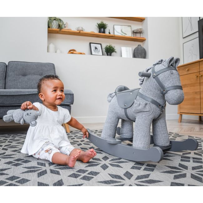 Little Bird Told Me - Stirling  Mac Rocking Horse, Pentru Copii De Peste 9 Luni, Jucarie Moale Inclusa Cu Balansoare Din Lemn, Tesaturi Senzoriale Pentru Fetite Si Baieti Pjblb3098