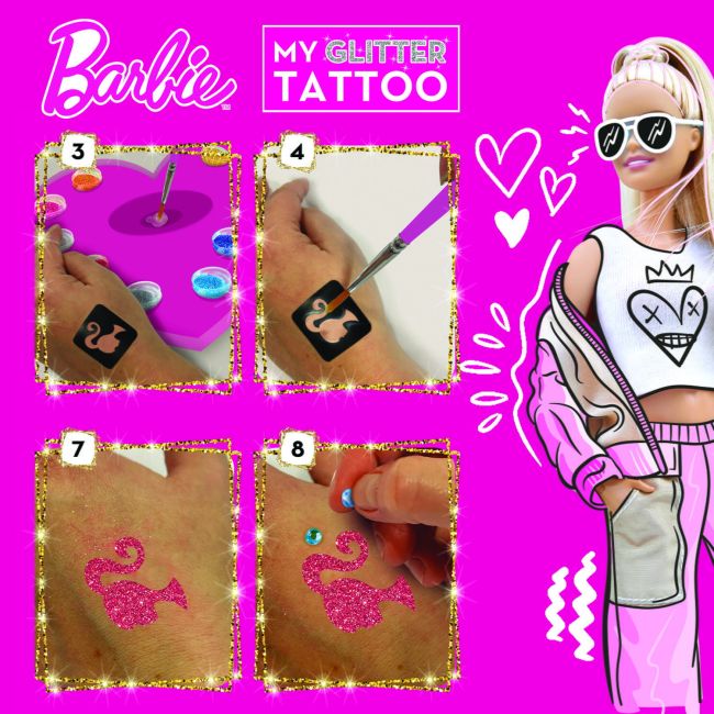 Setul meu de tatuaje cu sclipici - barbie