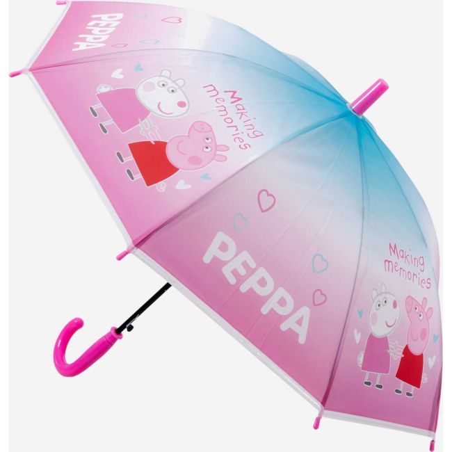Umbrela copii POE semiautomata Peppa Making Memories, diametru 74 cm EPLUSM EPMPP5250916 BBJEPMPP5250916_Roz