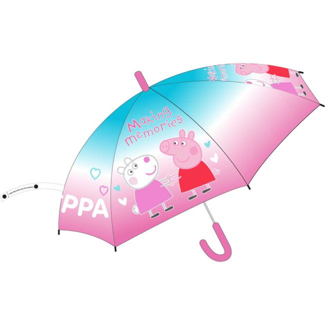 Umbrela copii POE semiautomata Peppa Making Memories, diametru 74 cm EPLUSM EPMPP5250916 BBJEPMPP5250916_Roz