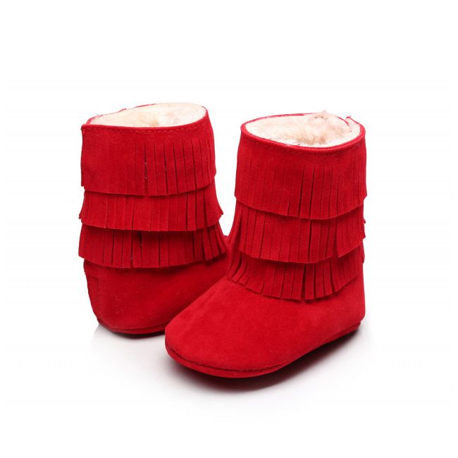 Cizmulite rosii cu franjuri pentru fetite (marime disponibila: 9-12 luni (marimea 20 incaltaminte)) amzh0306-1-nw6.9-12 luni (marimea 20 incaltaminte)