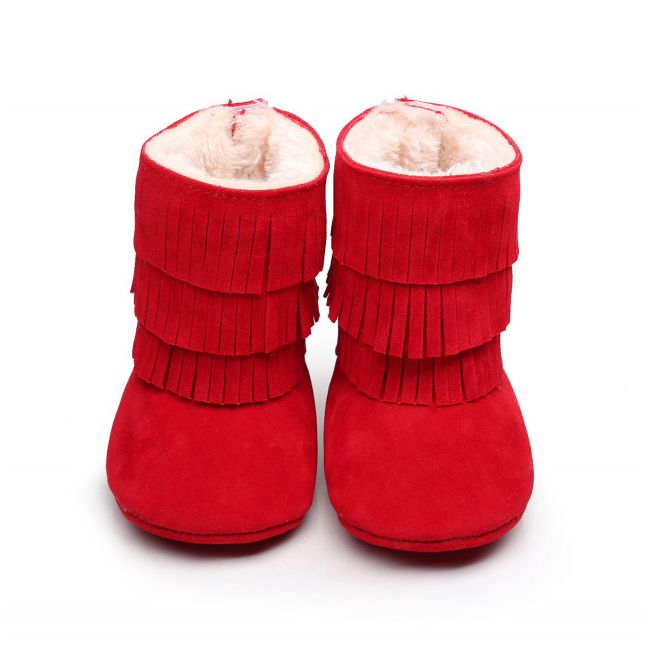 Cizmulite rosii cu franjuri pentru fetite (marime disponibila: 9-12 luni (marimea 20 incaltaminte)) amzh0306-1-nw6.9-12 luni (marimea 20 incaltaminte)