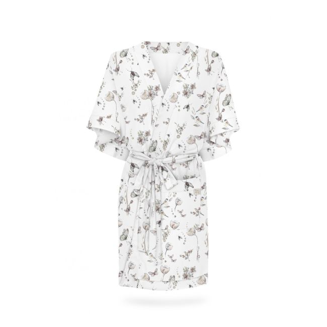Halat   Kimono Pentru Gravide Si Mamici, Bumbac, Marime Universala, Natur Pjb487975