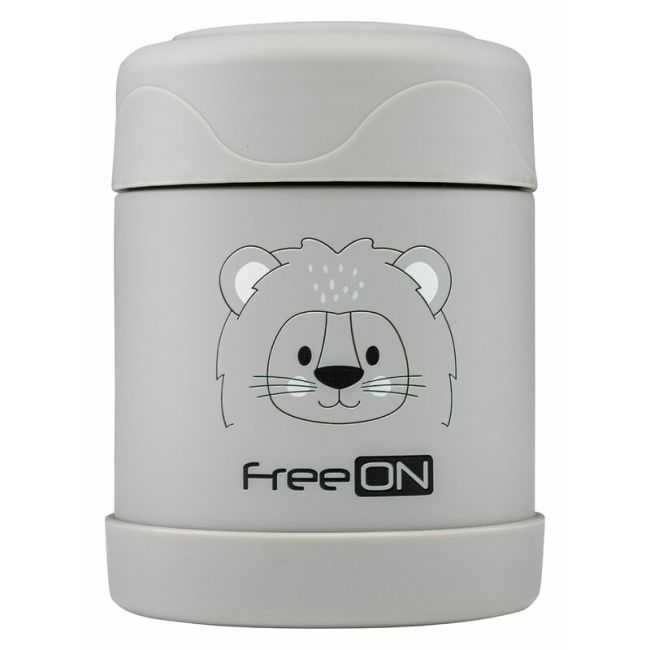 Termos pentru alimente solide, Din otel inoxidabil, Mentine cald pana la 12 ore si rece pana la 24 ore, Conform cu standardul european de securitate EN12546, FreeON, Grey Lion BYN380746