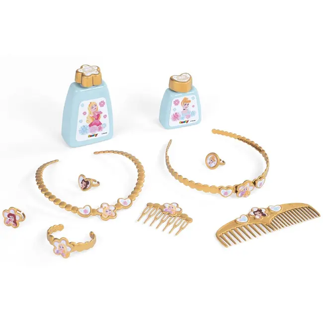 Jucarie smoby masuta de machiaj disney princess 2 in 1 roz cu accesorii hubs7600320250