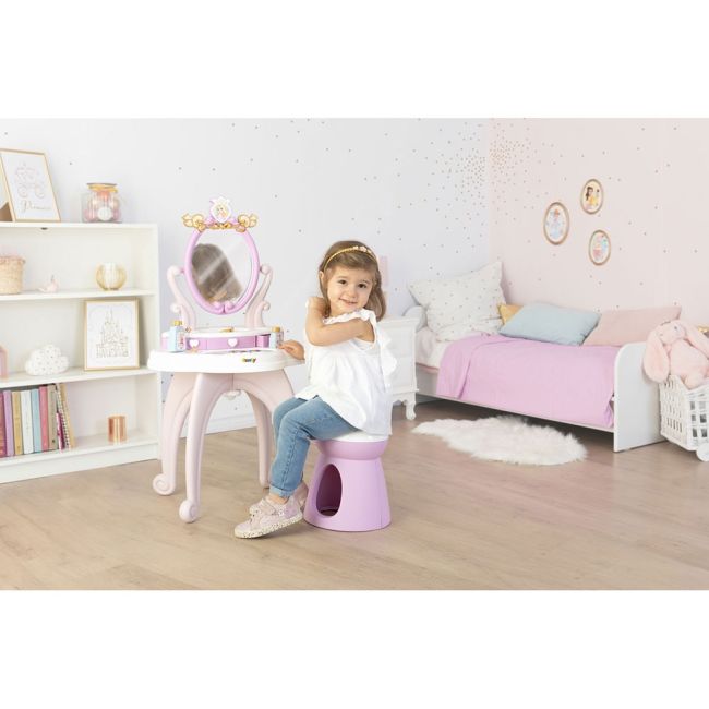 Jucarie smoby masuta de machiaj disney princess 2 in 1 roz cu accesorii hubs7600320250
