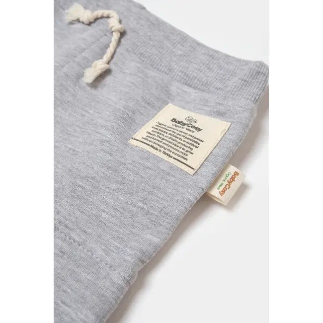 Pantaloni cu buzunare laterale, Two thread, 100%bumbac organic - Gri, BabyCosy (Marime: 18-24 Luni) JEMBC-CSY8016-18