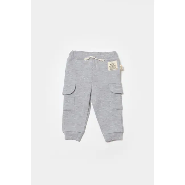 Pantaloni cu buzunare laterale, Two thread, 100%bumbac organic - Gri, BabyCosy (Marime: 6-9 luni) JEMBC-CSY8016-6