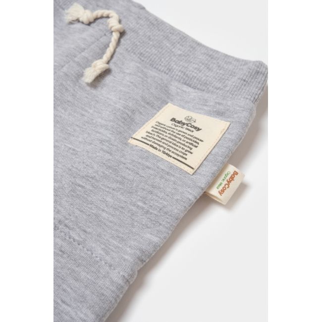 Pantaloni cu buzunare laterale, Two thread, 100%bumbac organic - Gri, BabyCosy (Marime: 9-12 luni) JEMBC-CSY8016-9