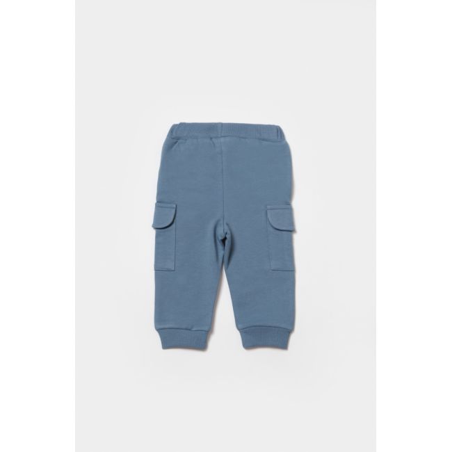 Pantaloni cu buzunare laterale, Two thread, 100%bumbac organic - Indigo, BabyCosy (Marime: 12-18 Luni) JEMBC-CSY8017-12