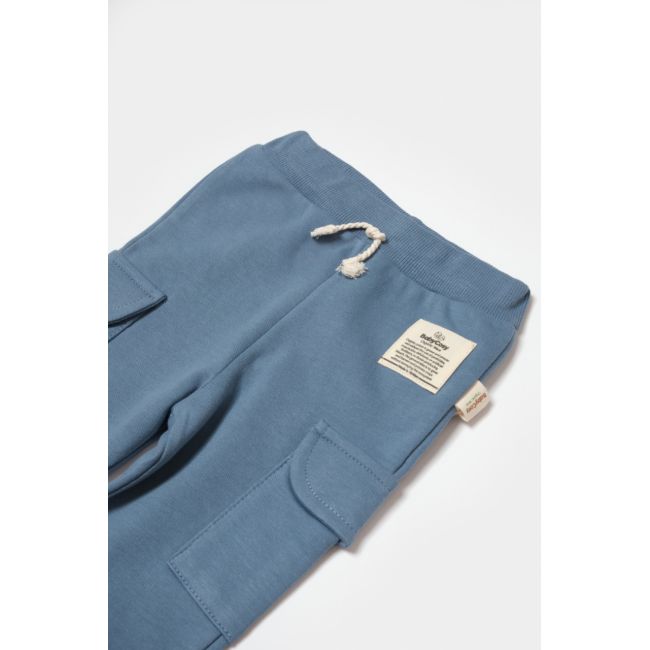 Pantaloni cu buzunare laterale, Two thread, 100%bumbac organic - Indigo, BabyCosy (Marime: 18-24 Luni) JEMBC-CSY8017-18