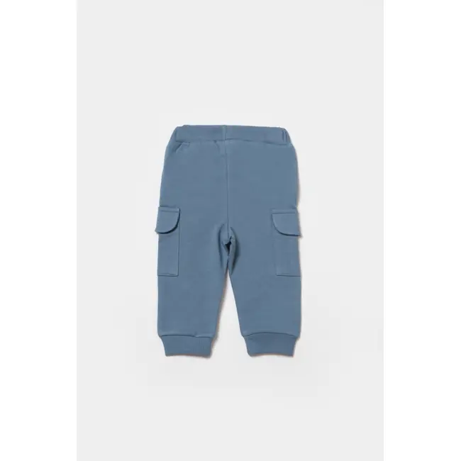 Pantaloni cu buzunare laterale, Two thread, 100%bumbac organic - Indigo, BabyCosy (Marime: 9-12 luni) JEMBC-CSY8017-9
