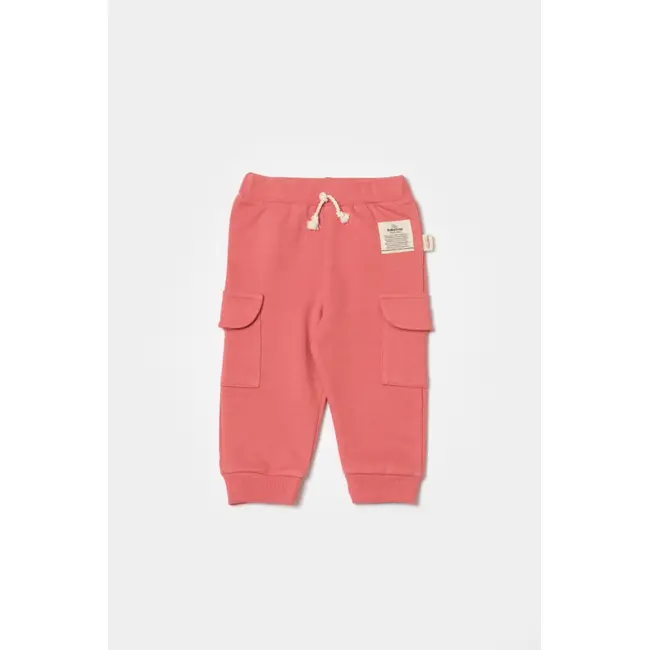 Pantaloni cu buzunare laterale, Two thread, 100%bumbac organic - Rose, BabyCosy (Marime: 12-18 Luni) JEMBC-CSY8018-12