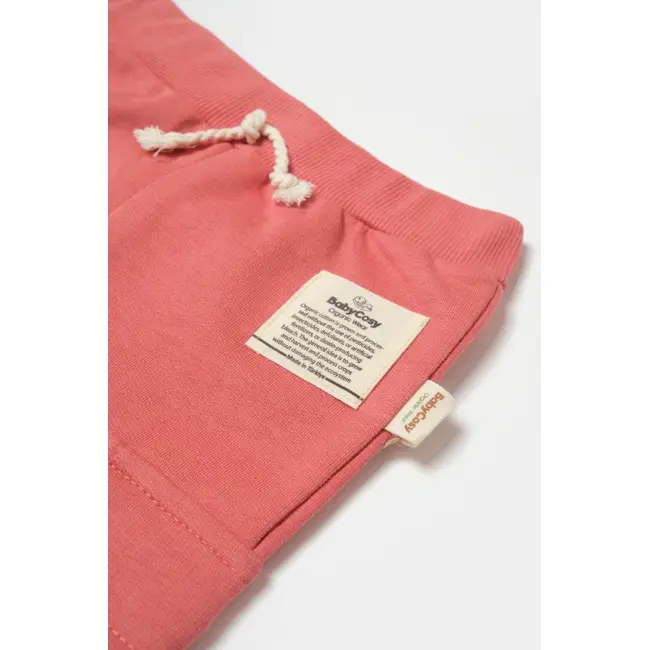 Pantaloni cu buzunare laterale, Two thread, 100%bumbac organic - Rose, BabyCosy (Marime: 12-18 Luni) JEMBC-CSY8018-12
