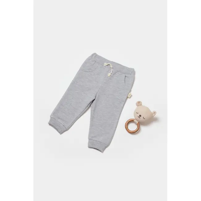 Pantaloni lungi, Two thread, 100%bumbac organic - Gri, BabyCosy (Marime: 18-24 Luni) JEMBC-CSY8020-18