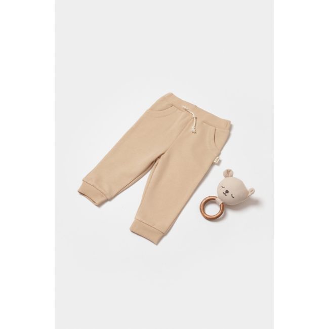 Pantaloni lungi, Two thread, 100%bumbac organic - Stone, BabyCosy (Marime: 18-24 Luni) JEMBC-CSY8023-18