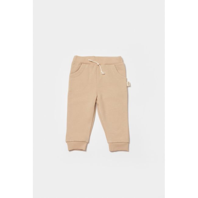 Pantaloni lungi, Two thread, 100%bumbac organic - Stone, BabyCosy (Marime: 18-24 Luni) JEMBC-CSY8023-18