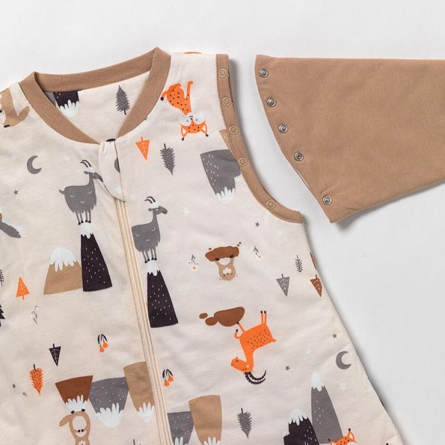Sac de dormit cu picioruse si maneca lunga detasabila Mountain Animals 70 cm + manseta 2.5 Tog BBXCJ770-25FSN