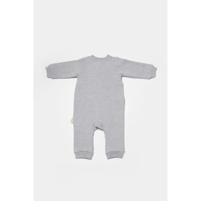 Salopeta cu fermoar, Two thread, BabyCosy, 100% bumbac organic, Gri (Marime: 6-9 luni) JEMBC-CSY8028-6