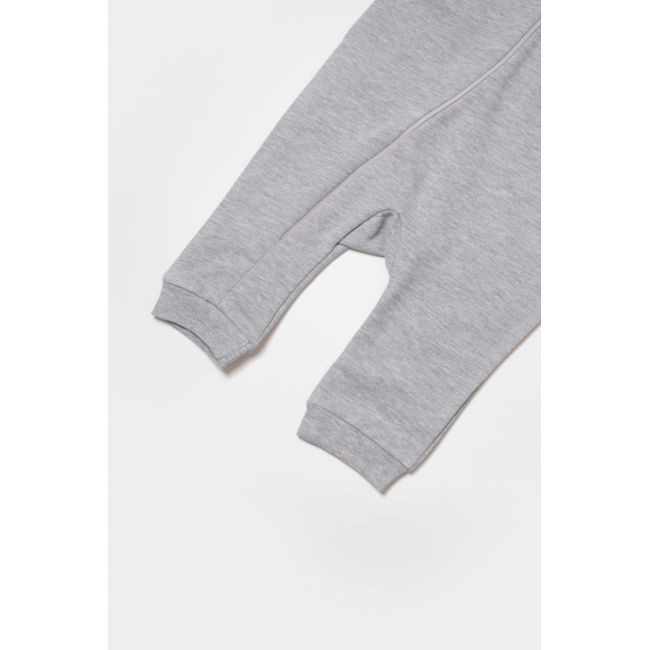 Salopeta cu fermoar, Two thread, BabyCosy, 100% bumbac organic, Gri (Marime: 6-9 luni) JEMBC-CSY8028-6