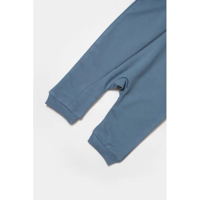 Salopeta cu fermoar, Two thread, BabyCosy, 100% bumbac organic, Indigo (Marime: 6-9 luni) JEMBC-CSY8029-6