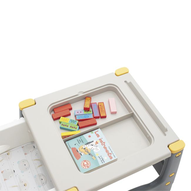 Scaun de masa 3 in1 transformabil in scaun si masuta cu placa lego olmitos  beige animals lvtkha033a