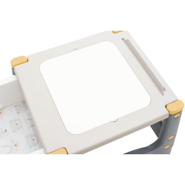 Scaun de masa 3 in1 transformabil in scaun si masuta cu placa lego olmitos  beige animals lvtkha033a