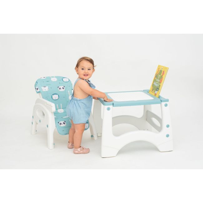 Scaun de masa 3 in1 transformabil in scaun si masuta cu placa Lego Olmitos Blue Forest LVTKHA033F