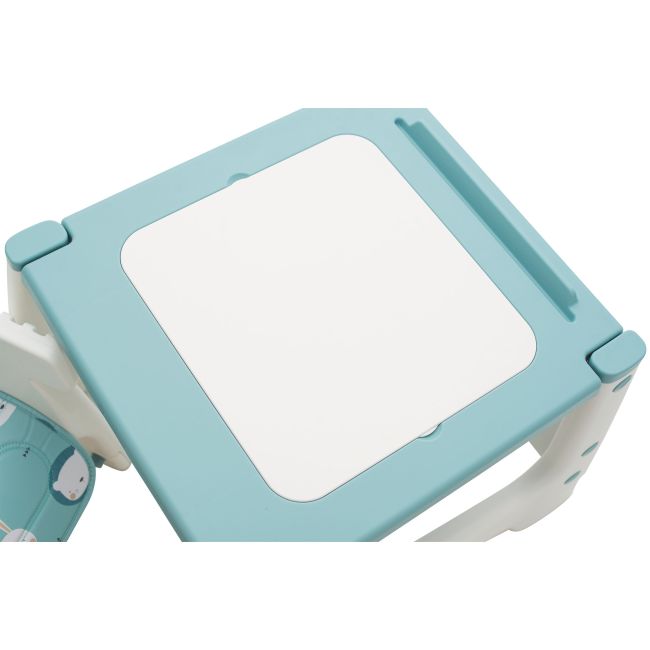 Scaun de masa 3 in1 transformabil in scaun si masuta cu placa lego olmitos blue forest lvtkha033f