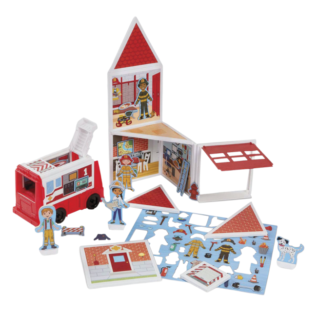 Set de joaca magnetic statia de pompieri- melissa & doug - okemd30654