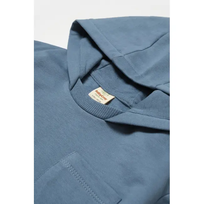 Set hanorac cu gluga si pantaloni, Two thread, 100%bumbac organic - Indigo, BabyCosy (Marime: 12-18 Luni) JEMBC-CSY8001-12