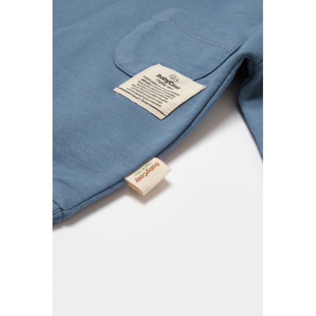 Set hanorac cu gluga si pantaloni, Two thread, 100%bumbac organic - Indigo, BabyCosy (Marime: 3-6 Luni) JEMBC-CSY8001-3