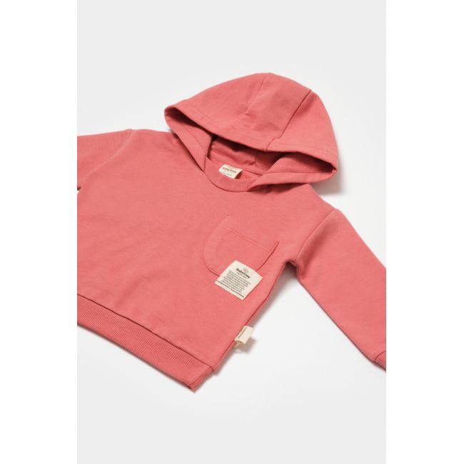 Set hanorac cu gluga si pantaloni, Two thread, 100%bumbac organic - Rose, BabyCosy (Marime: 18-24 Luni) JEMBC-CSY8002-18