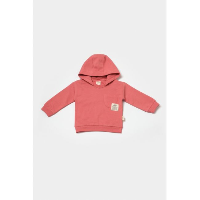 Set hanorac cu gluga si pantaloni, Two thread, 100%bumbac organic - Rose, BabyCosy (Marime: 3-6 Luni) JEMBC-CSY8002-3
