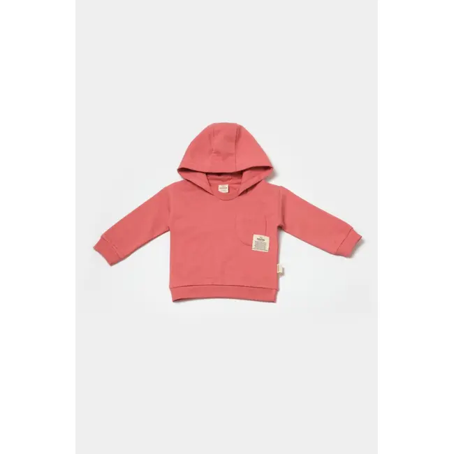 Set hanorac cu gluga si pantaloni, Two thread, 100%bumbac organic - Rose, BabyCosy (Marime: 3-6 Luni) JEMBC-CSY8002-3