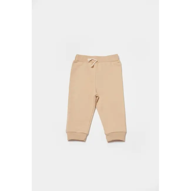Set hanorac cu gluga si pantaloni, Two thread, 100%bumbac organic - Stone, BabyCosy (Marime: 3-6 Luni) JEMBC-CSY8003-3