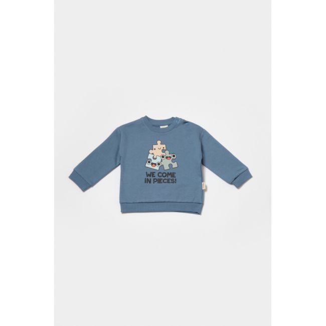 Set hanorac si pantaloni, Two thread, 100%bumbac organic - Indigo, BabyCosy (Marime: 18-24 Luni) JEMBC-CSY8025-18