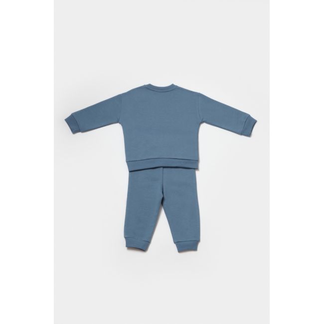 Set hanorac si pantaloni, Two thread, 100%bumbac organic - Indigo, BabyCosy (Marime: 6-9 luni) JEMBC-CSY8025-6
