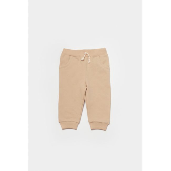 Set hanorac si pantaloni, Two thread, 100%bumbac organic - Stone, BabyCosy (Marime: 12-18 Luni) JEMBC-CSY8027-12