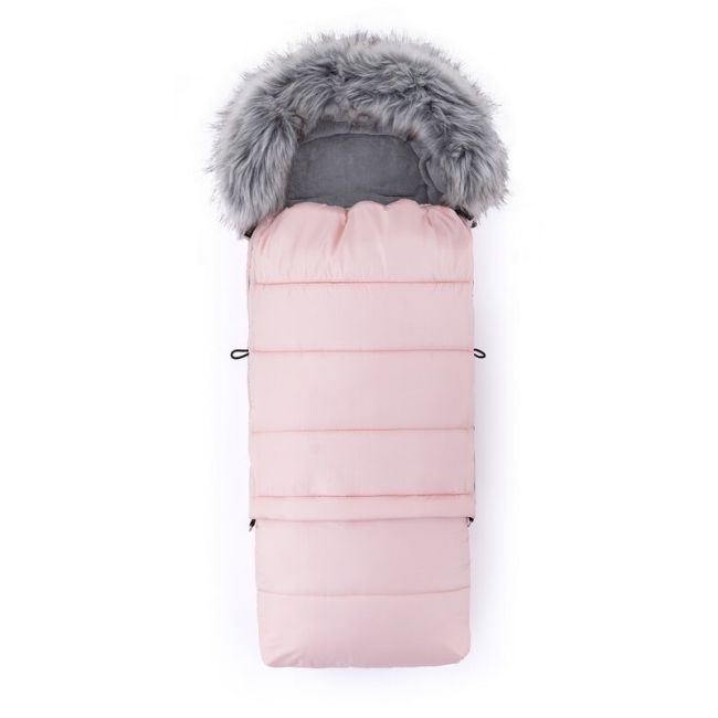 Feedo - Sac de iarna, Multifunctional, Poate fi utilizat ca geanta prin desfacerea fermoarului, Atasabil la carucior, Lana, 110 cm, 0-3 ani, Roz BYN201201