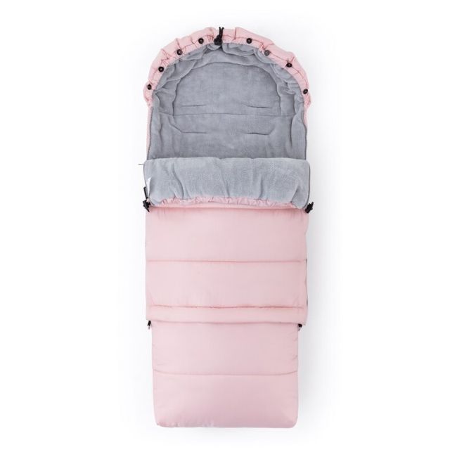Feedo - Sac de iarna, Multifunctional, Poate fi utilizat ca geanta prin desfacerea fermoarului, Atasabil la carucior, Lana, 110 cm, 0-3 ani, Roz BYN201201