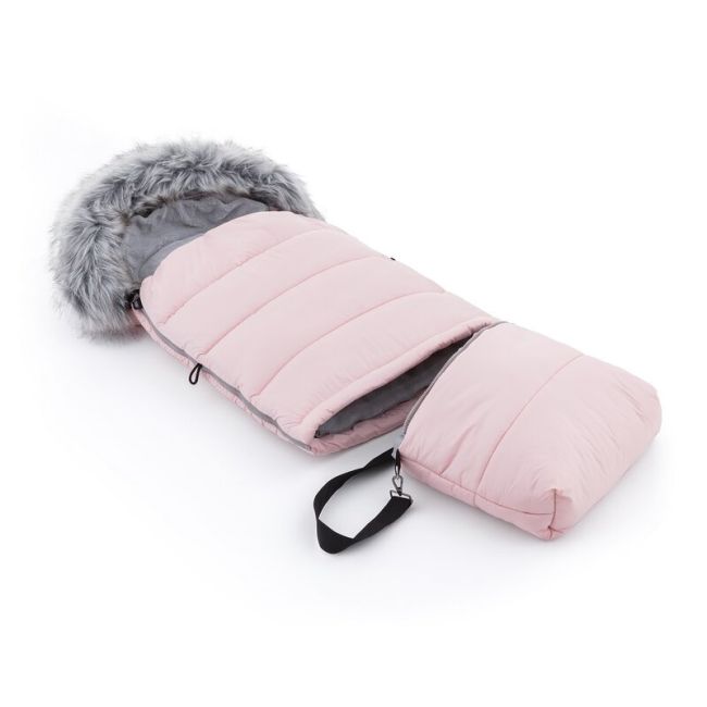 Feedo - Sac de iarna, Multifunctional, Poate fi utilizat ca geanta prin desfacerea fermoarului, Atasabil la carucior, Lana, 110 cm, 0-3 ani, Roz BYN201201