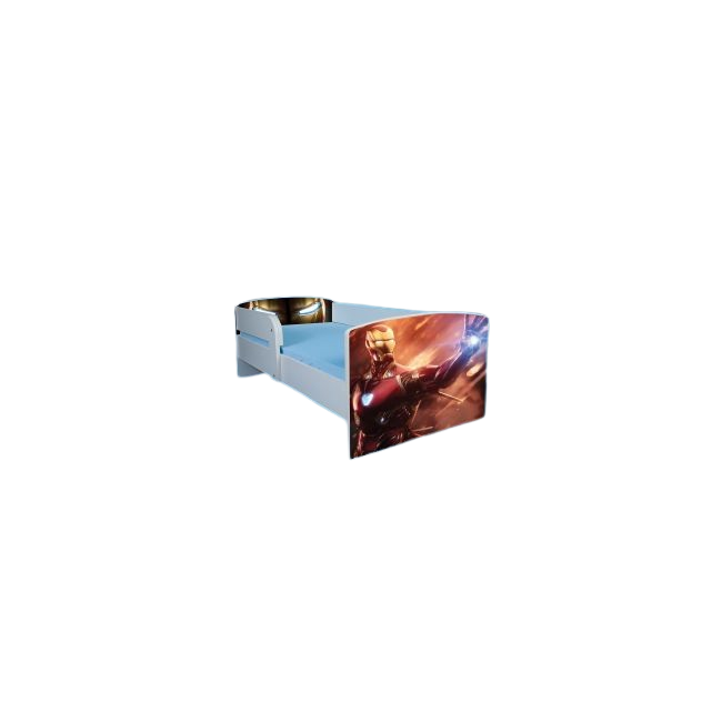 Patut Baieti 2-8 Ani Iron Man Cu Saltea SafeNest 140x70 Cm, Fara Sertar Ptv1710