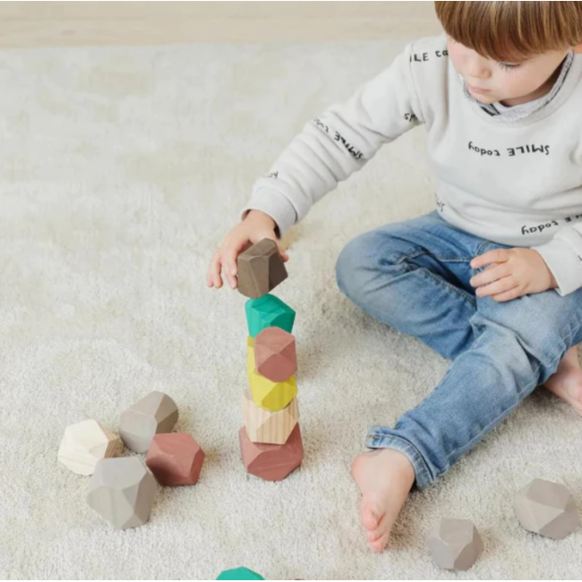 Joc educativ pentru dezvoltarea motricitatii wood stones - okeml94052