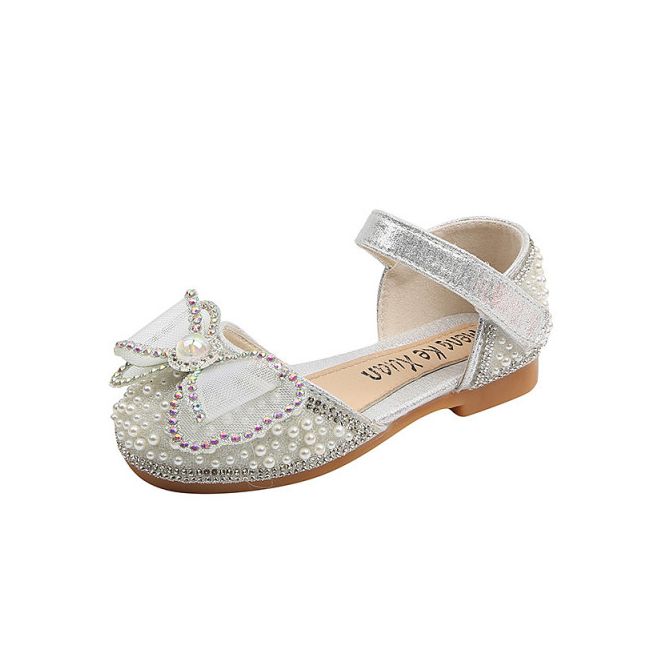 Pantofi argintii cu strasuri si perlute - Princess AM36-235-2
