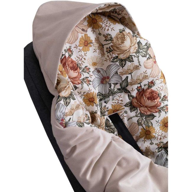 Paturica de infasat pentru scaun auto Velvet Infantilo IF19109 BBJIF19109_Flori Retro/Bej